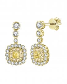 MULTI TONE CUSHION DIAMOND DANGLING (TE1207)